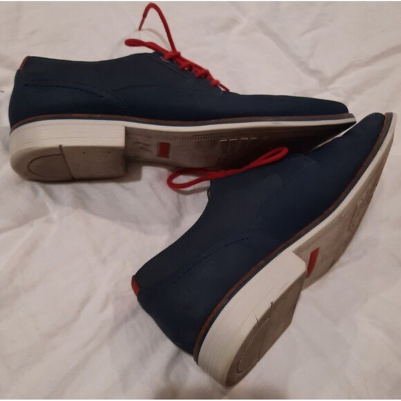 1901 Saddle Shoes Oxford Leather Suede Lace Up Derby Navy Blue & Red Mens 11.5 main image 10